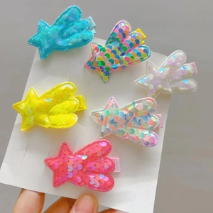 Colorful Sequin Meteor Star Hair Clip For Kids Girls Fabric Handmade Sparkly Comet Barrettes Side Hair Pins Fashion Accessories