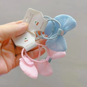 Détails de chouchous à nœuds en paillettes roses et bleues pour filles avec mesh