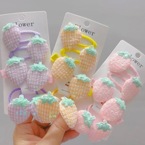 Cute Sequin Strawberry Pineapple Hair Accessories For Girls Children Kids Sweet Fruit Cloth Snap Duckbill Clips Hair Ties