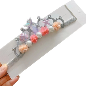Glitzernde Meerjungfrau Krone Haarband für Mädchen mit Muscheln und Perlen