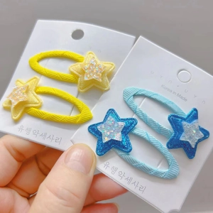 Cute Star Hair Clips Glitter Candy Color Star Barrettes Handmade Hair Accessories For Kids Girls Colorful Headwear