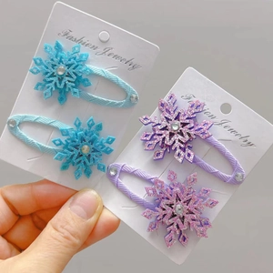 Mollette per Capelli a Fiocco di Neve da Principessa per Bambini Glitter Strass Mollette BB per Neonate Accessori per Capelli alla Moda