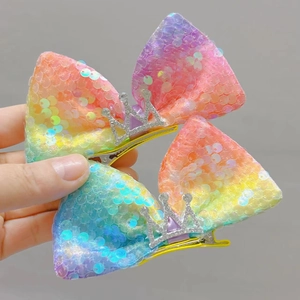 Handgefertigte Pailletten Schmetterling Haarklammern Für Mädchen Silberne Strass Krone Haarnadel Süße Prinzessin Haarschmuck