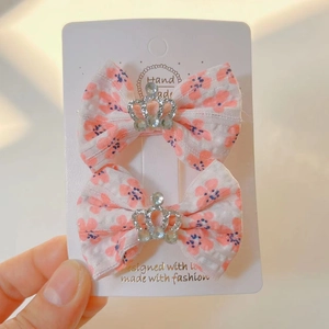 Barrettes à fleurs pour filles avec couronnes argentées et strass en lot de deux