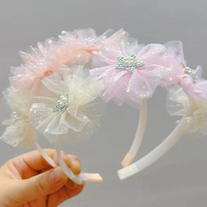 Fermaglio per Capelli e Cerchietto per Bambine Principessa Stella Rete Fiore Dolci Mollette con Künstliche Perle e Strass Accessori Capelli