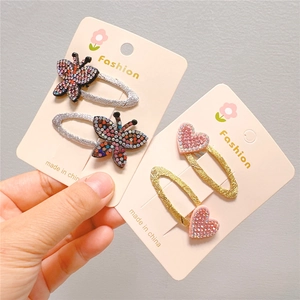 Kids Glitter Rhinestone Hair Clips Cartoon Animal Butterfly Panda Owl Non-Woven Fabric Hair Pins For Girls Hair Accessories