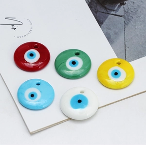 Gekleurde Evil Eye glazen hangerkralen in vijf levendige kleuren voor DIY-sieraden