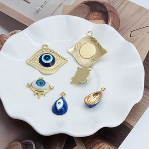 Ciondoli Malocchio in Lega Strass Smalto Blu Occhio Pendenti per DIY Creazione di Gioielli Collane Braccialetti Accessori Regalo Donna