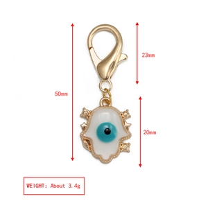 Spécifications de taille pour le pendentif porte-clés doré Main de Fatma et Mauvais Œil