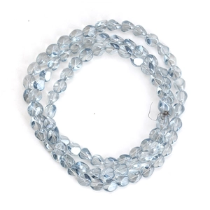 Irregular light blue electroplated glass bead strand for DIY jewelry making