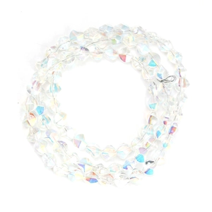 Macro shot of irregular faceted glass beads with iridescent AB coating for DIY jewelry