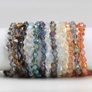 Irregular Electroplated Glass Beads Iridescent Faceted Loose Beads For DIY Jewelry Making Handmade Jewelry Accessories