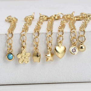 Golden Evil Eye star charms with lobster clasp for DIY minimalist jewelry set