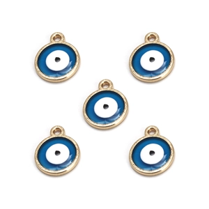 Golden evil eye charm pendants for DIY jewelry making and bracelet accessories