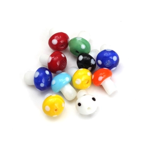 Colorful handmade mushroom glass beads for DIY necklaces and bracelets accessories