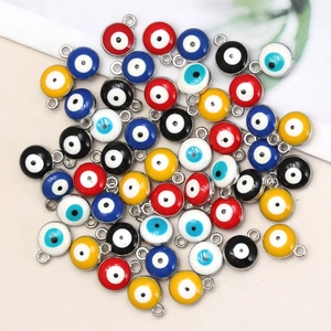 DIY Jewelry Making Accessories Evil Eye Pendants Alloy Enamel Nazar Charms For Necklace Bracelet Handcraft Supplies Mixed Colors