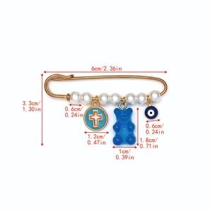 Spécifications de taille pour broche épingle de nourrice œil maléfique avec perles et ours