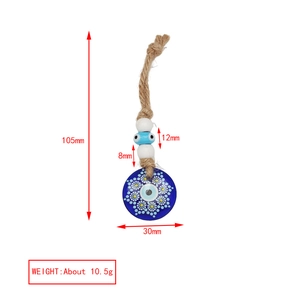 Detailed view of Evil Eye charm with 105mm length and 30mm diameter glass bead