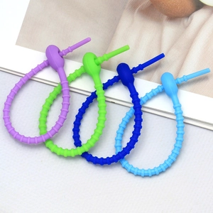 Adjustable colorful silicone cable ties for wire management in four vibrant colors
