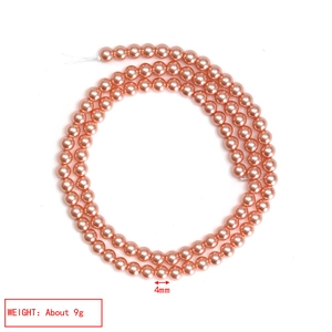 Detail von 4mm rosa schillernden Rundperlen für DIY-Schmuck mit elegantem Glanz