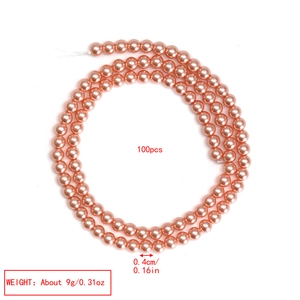 Detail von 100Stk. pfirsichrosa 4mm Muschelperlen für DIY-Schmuckherstellung Zubehör