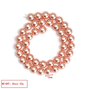 Detailansicht von 10mm rosa Perlen für DIY-Schmuck mit Gewichts- und Größenangaben