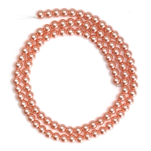 Rosafarbene Perlenkette für DIY-Schmuck mit runden, glänzenden Kunstperlen