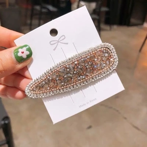 Barrette coréenne élégante en cristal de champagne en forme de larme pour femmes