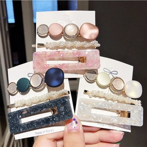 Elegante Künstliche Perlenimitat Harz Acetat Haarspangen Für Damen Mädchen Glitzer Geometrische Haarnadeln Koreanischer Mode-Stil Haarschmuck