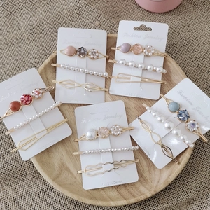 Fermagli per Capelli in Stile Coreano con Künstliche Perle e Strass Lega Geometrico Oro Clip Laterale Elegante Accessori per Capelli Donna Gioielli