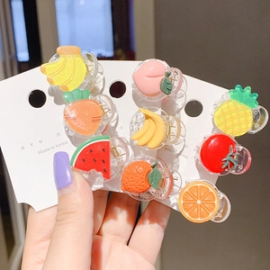Mini Pinces à Cheveux Fruits et Légumes pour Femmes Filles Acrylique Fraise Pastèque Carotte Accessoires de Coiffure