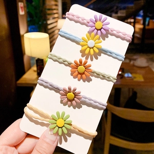 Set mit 5 bunten Gänseblümchen-Haargummis in Pastellfarben für Frauen und Mädchen