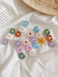 3D Resin Daisy Flower Hair Clips For Women Girls Cute Macaron Color Floral Side Clips Korean Style Alloy Hairpins Jewelry