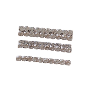 Three-piece minimalist silver alloy hair clip set with sparkling rhinestone inlay for women