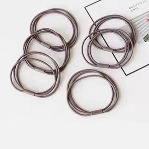 Five-piece set of high-elasticity hair bands in minimalist grey-purple for women