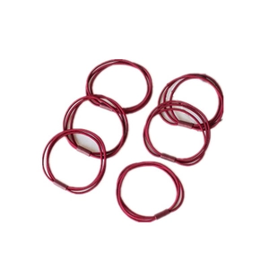 Set of 6 high-elastic dark pink hair ties with cylindrical fasteners for women