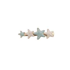 Chic cream colored star hair clip with gold metal base for women stylish hair accessories