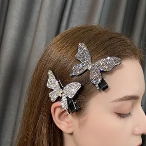 Elegante Molletta per Capelli a Farfalla in Stile Barocco Con Strass Clip Laterale Scintillante per Accessori Capelli Donna