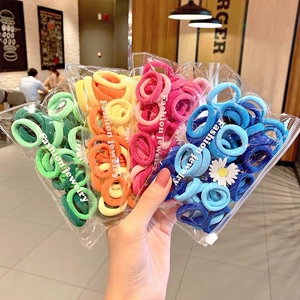 Colorful Daisy Elastic Hair Ties For Kids Girls Seamless Towel Fabric Hair Bands High Stretch Scrunchies Headwear