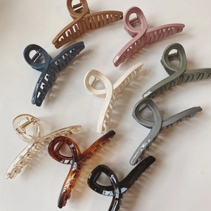 Mode Femmes Grande Pince à Cheveux Minimaliste Résine Pince Requin Lignes Croisées Vintage INS Accessoires de Coiffure