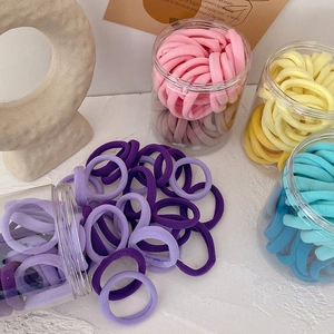 Lot de 50 élastiques à cheveux sans couture haute élasticité en tons macaron
