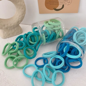 Lot de 50 élastiques à cheveux dégradés bleu et vert sans couture en bocal