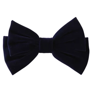 Elegant dark blue velvet bow hair clip with double-layered design for women accessories