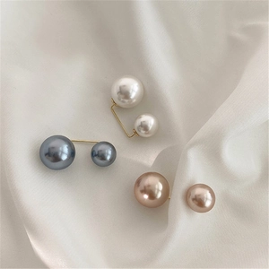 Lot de 3 broches en perles blanc, bleu-gris et rose champagne pour ajuster la taille