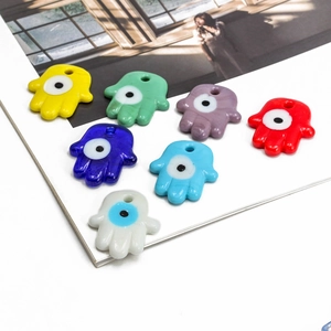 Hand van Fatima Boze Oog Glas Hanger Geluksamulet DIY Sieraden Maken Accessoire Voor Ketting Armband Sleutelhanger Hanger
