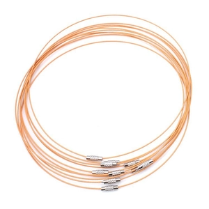 Set di 10 fili arancioni con chiusure a vite in argento per la creazione di collane DIY