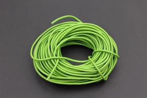 Close-up of 2mm grass green round leather cord for DIY jewelry making and weaving projects