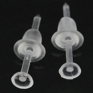 Transparante plastic oorbel achterkantjes voor DIY sieraden maken en oorknopjes borgen
