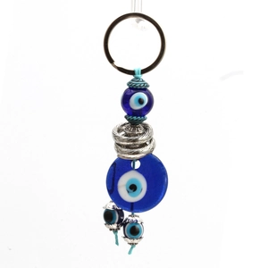Porte-clés Mauvais Œil Bleu Turc Pendentif Protection Nazar Amulette Perle De Verre Porte-clés Métal Talisman Cadeau