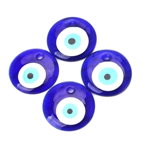 Traditional Blue Evil Eye Glass Pendant Round Turkish Nazar Beads For DIY Necklace Bracelet Jewelry Making Protection Accessory